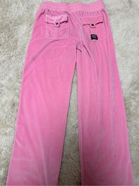 Girls' Pink Velour Lounge Joggers with Back Flap Pockets
